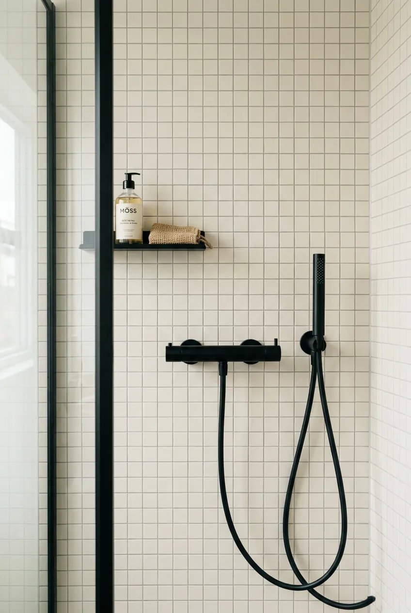 Azulejo 30×30 mosaico de pared para baño en crema — inspiración de Petit Ceramic