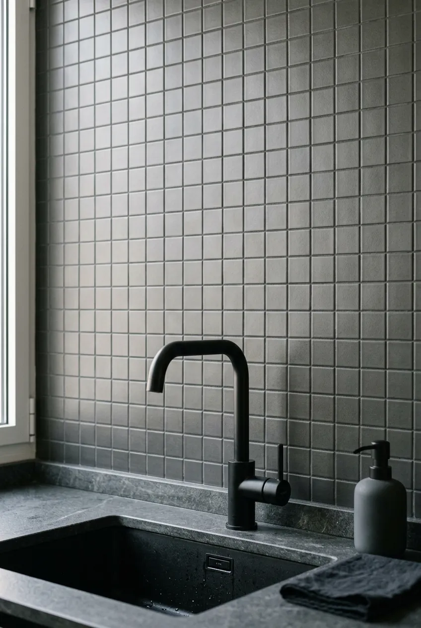 Azulejo 30×30 mosaico de pared para cocina en gris — inspiración de Petit Ceramic