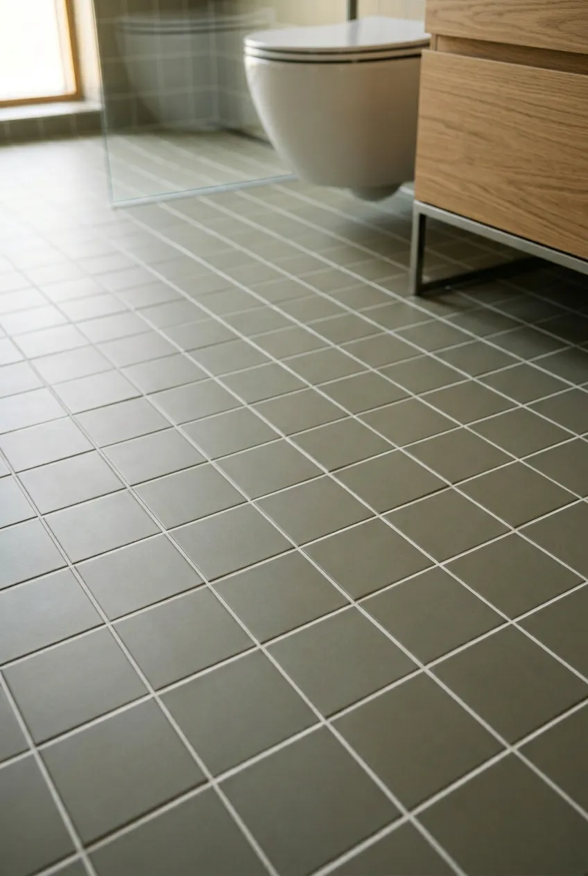 Baldosa 10×10 antideslizante de suelo para baño en verde — inspiración de Petit Ceramic