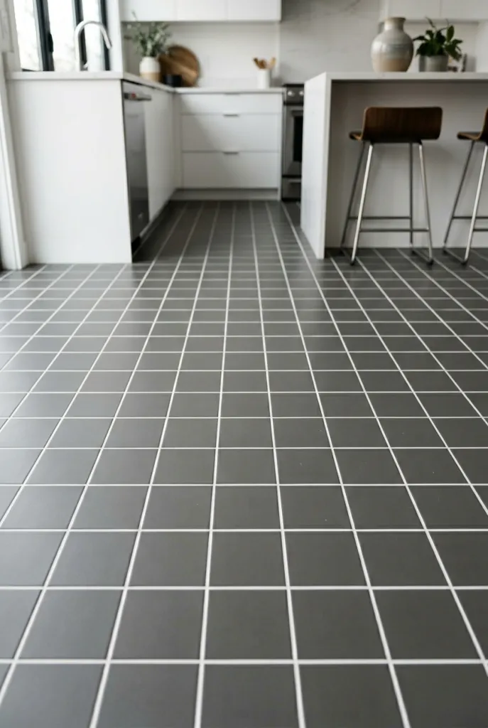 Baldosa 10×10 liso de suelo en gris — inspiración de Petit Ceramic