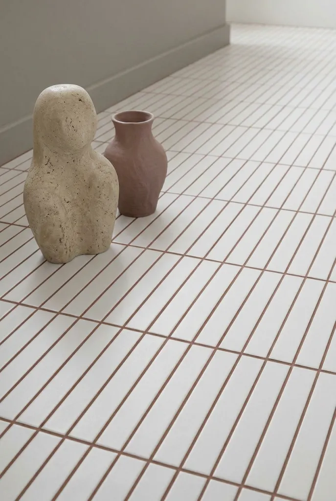 Baldosa 11×20 Ada plana de suelo para baño en blanco — inspiración de Petit Ceramic