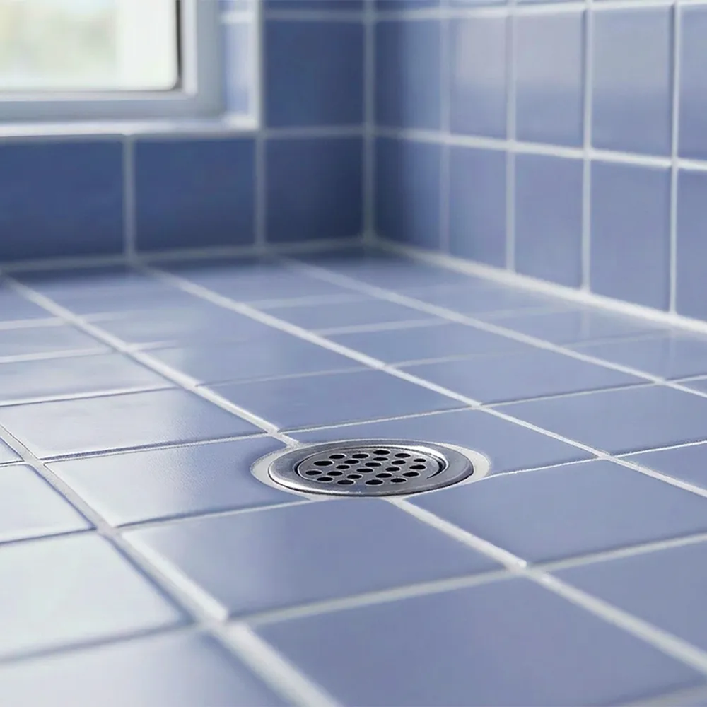 Ambiente alicatado con Azulejo 10x10 Antideslizante C3 Color Azul Cielo
