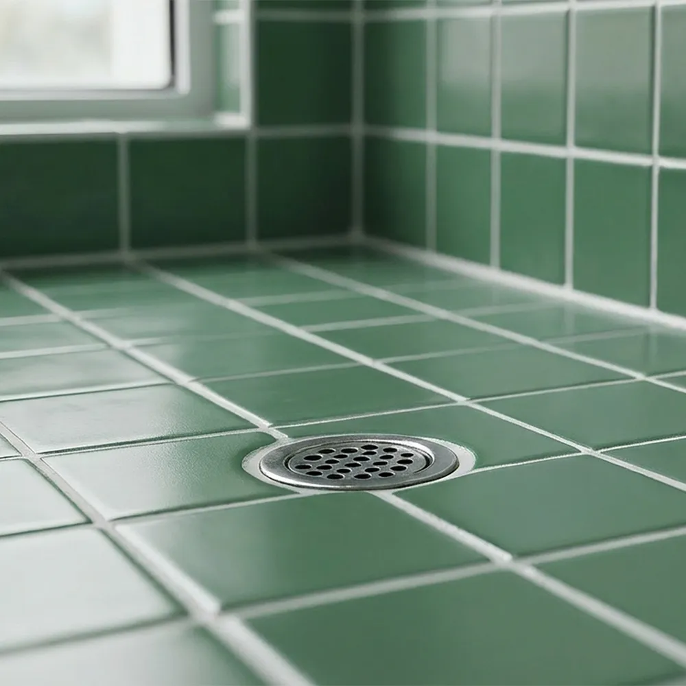 Ambiente alicatado con Azulejo 10x10 Antideslizante C3 Color Verde