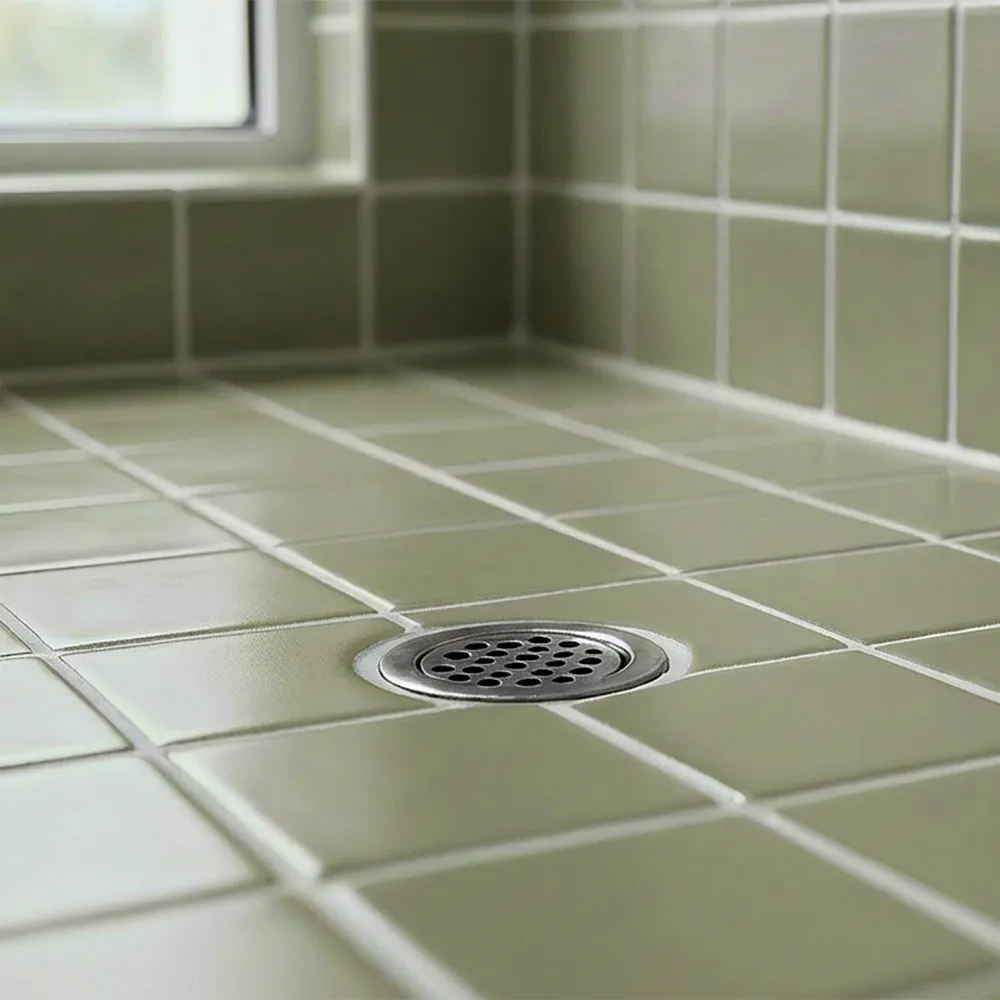 Ambiente alicatado con Azulejo 10x10 Antideslizante C3 Color Verde Oliva