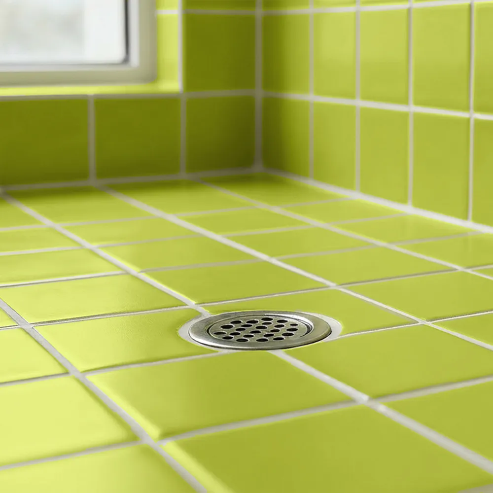 Ambiente alicatado con Azulejo 10x10 Antideslizante C3 Color Verde Pistacho