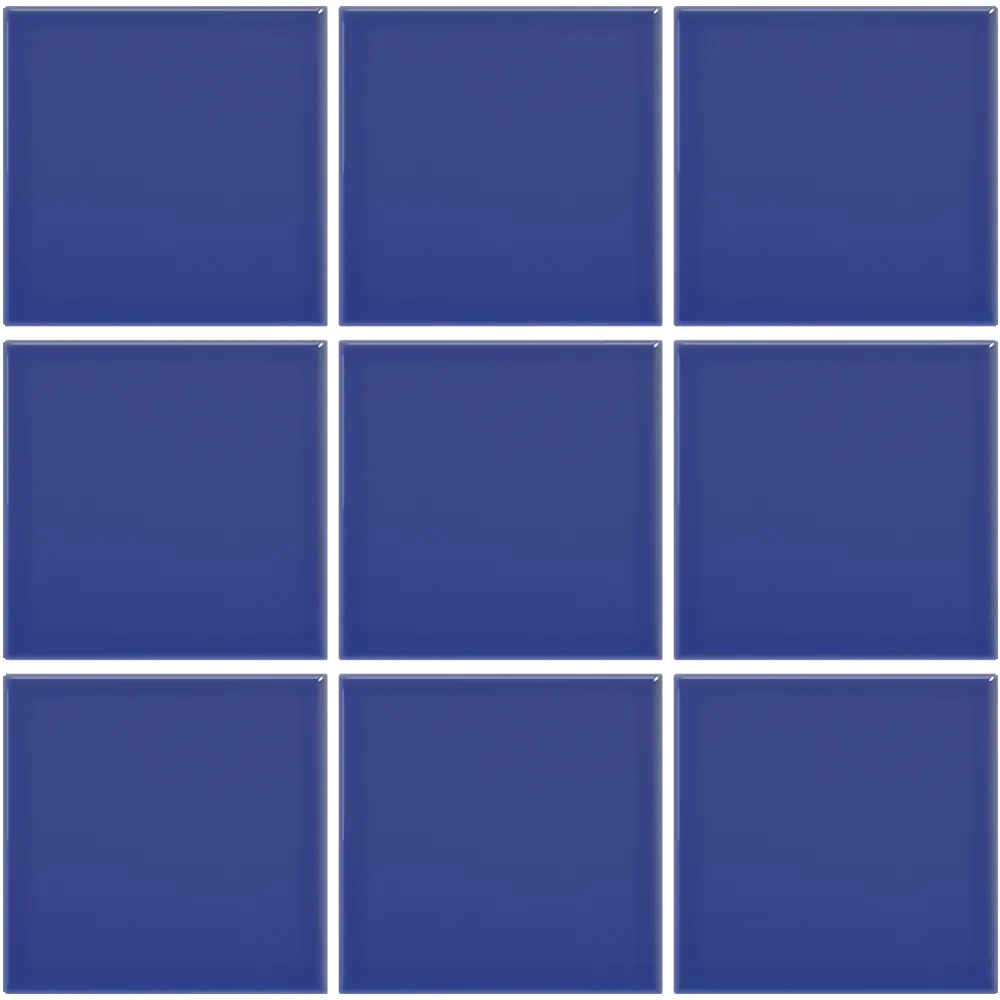 Azulejo 10x10 Liso Brillo Color Azul Oscuro
