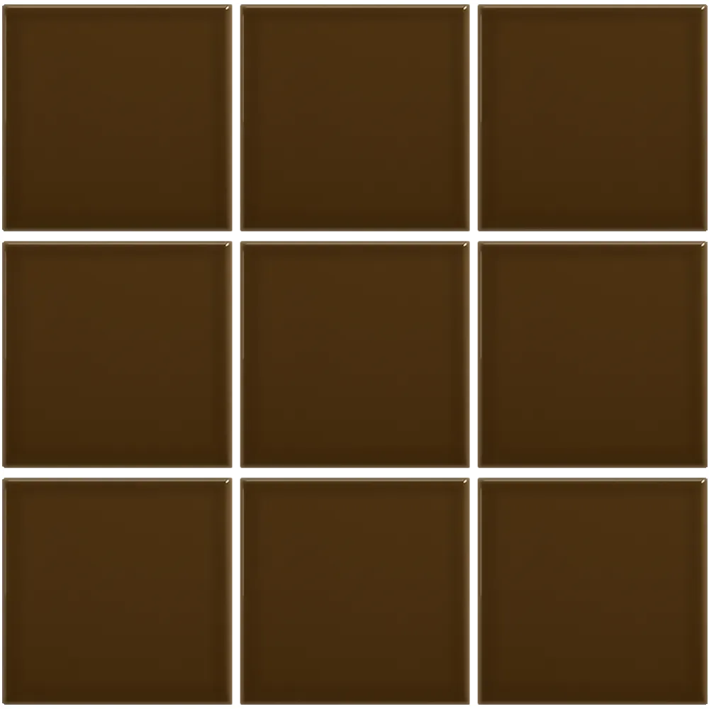 Azulejo 10x10 Liso Brillo Color Marrón Mocca