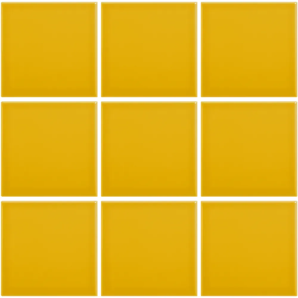 Azulejo 10x10 Liso Brillo Color Mostaza