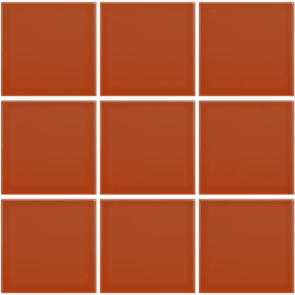 Azulejo 10x10 Liso Brillo Color Naranja Oscuro