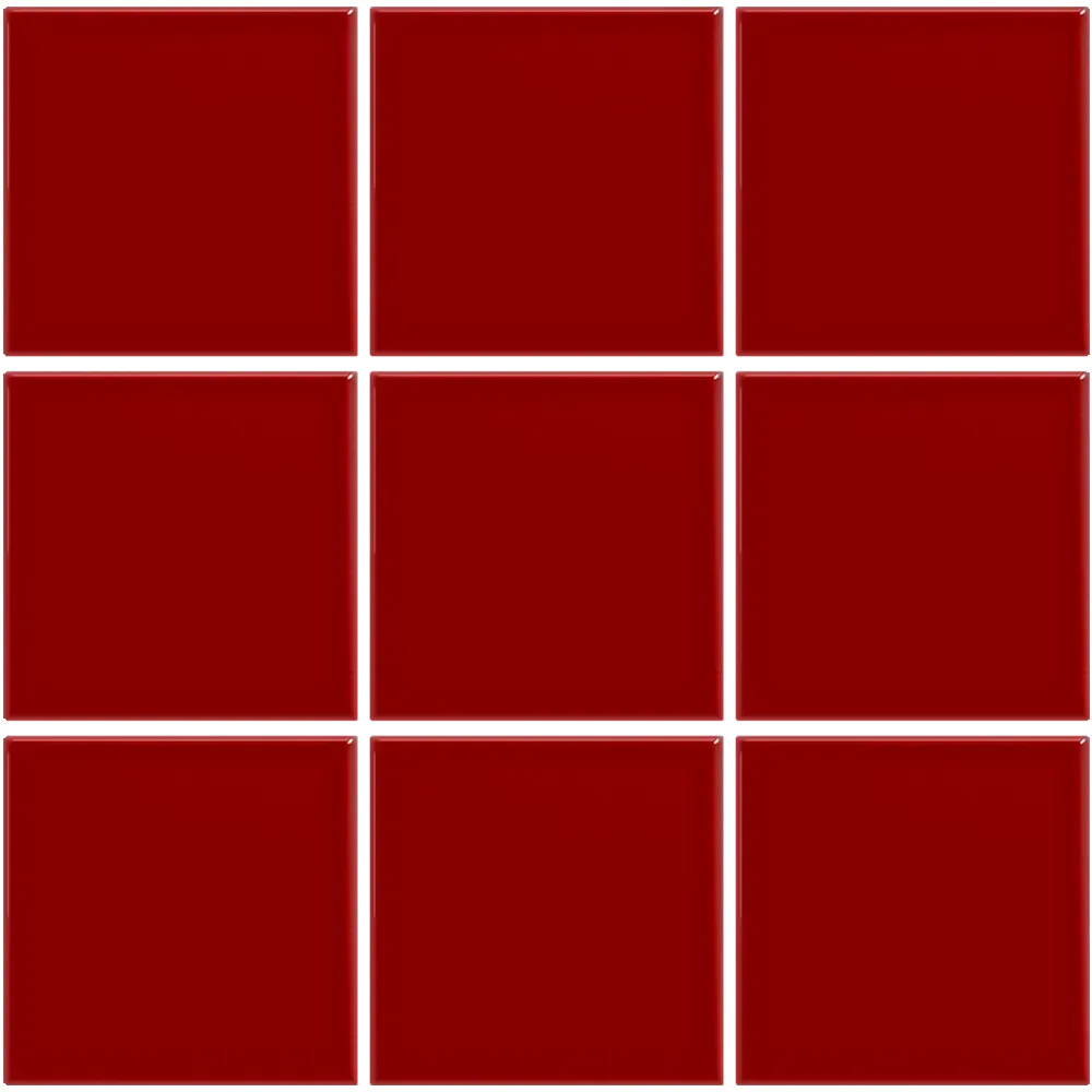 Azulejo 10x10 Liso Brillo Color Rojo