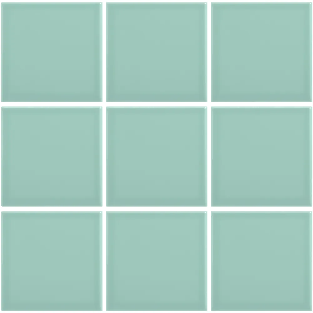 Azulejo 10x10 Liso Brillo Color Verde Agua