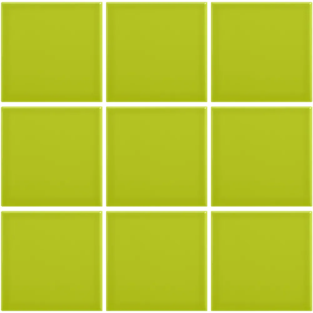 Azulejo 10x10 Liso Brillo Color Verde Musgo