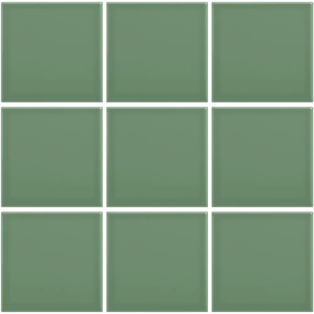 Azulejo 10x10 Liso Brillo Color Verde Oscuro