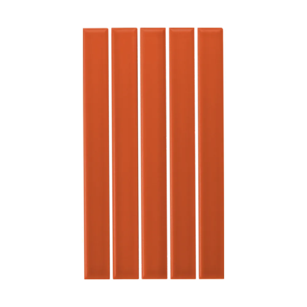 Azulejo 11x20 Ada Plana Brillo Color Naranja Oscuro