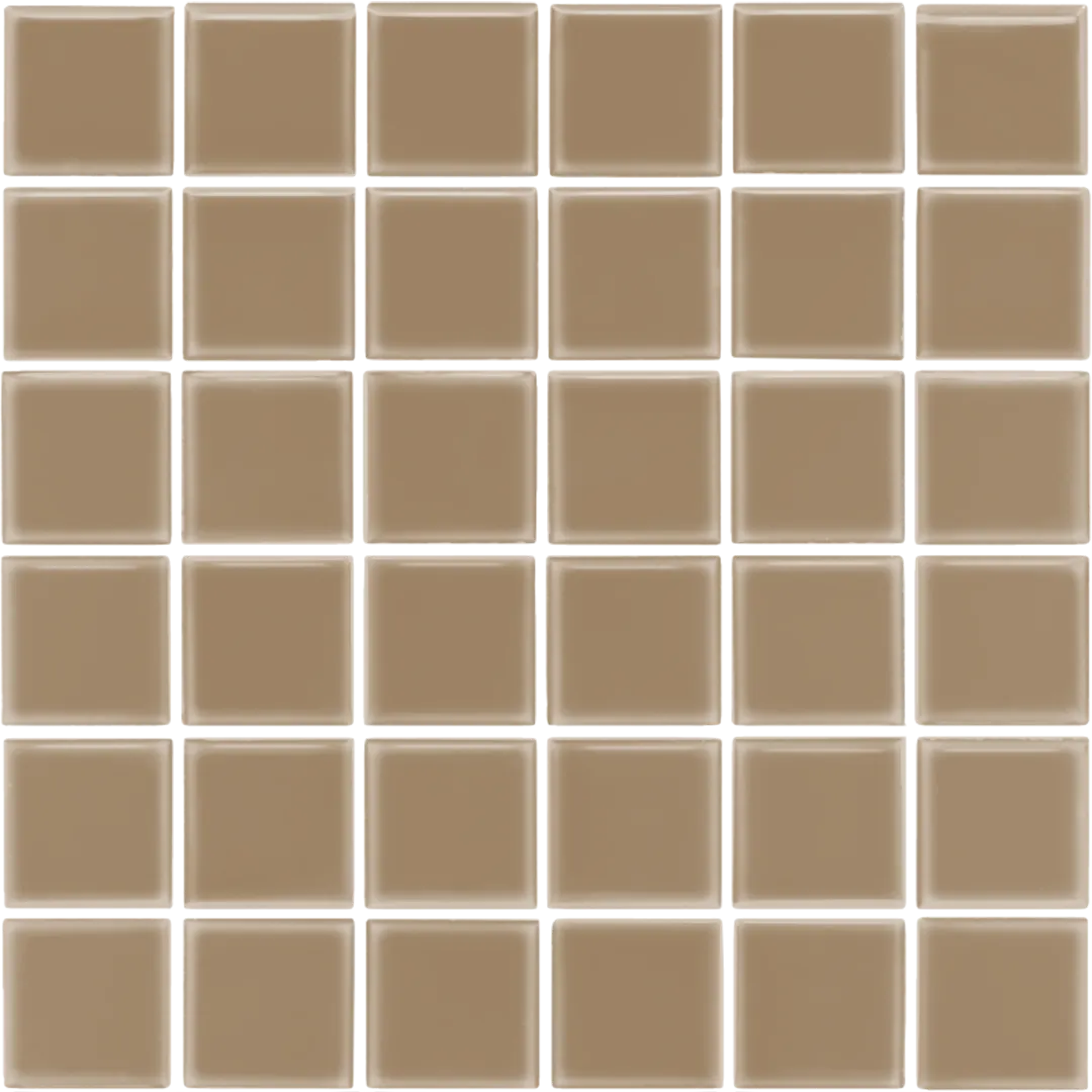 Azulejo 30x30 Mosaico Brillo Color Marrón Champiñón
