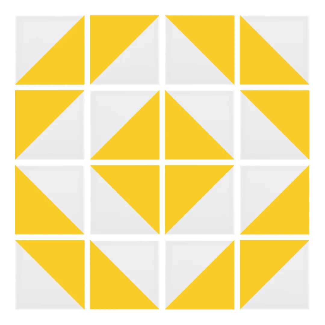 Patrón 5 de colocación de Azulejo Trigone Blanco 10x10 Amarillo Brillo