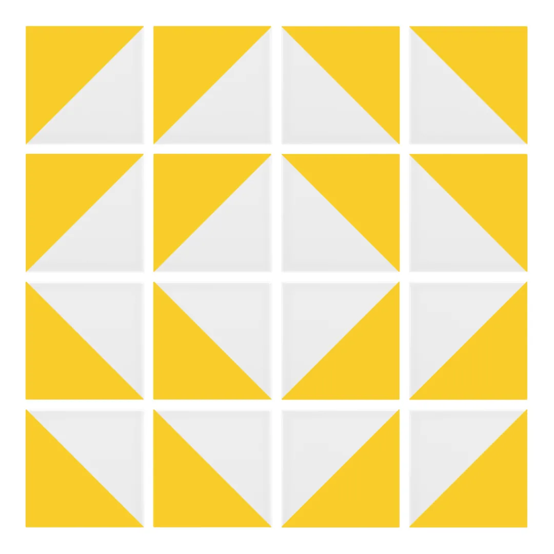 Patrón 7 de colocación de Azulejo Trigone Blanco 10x10 Amarillo Brillo