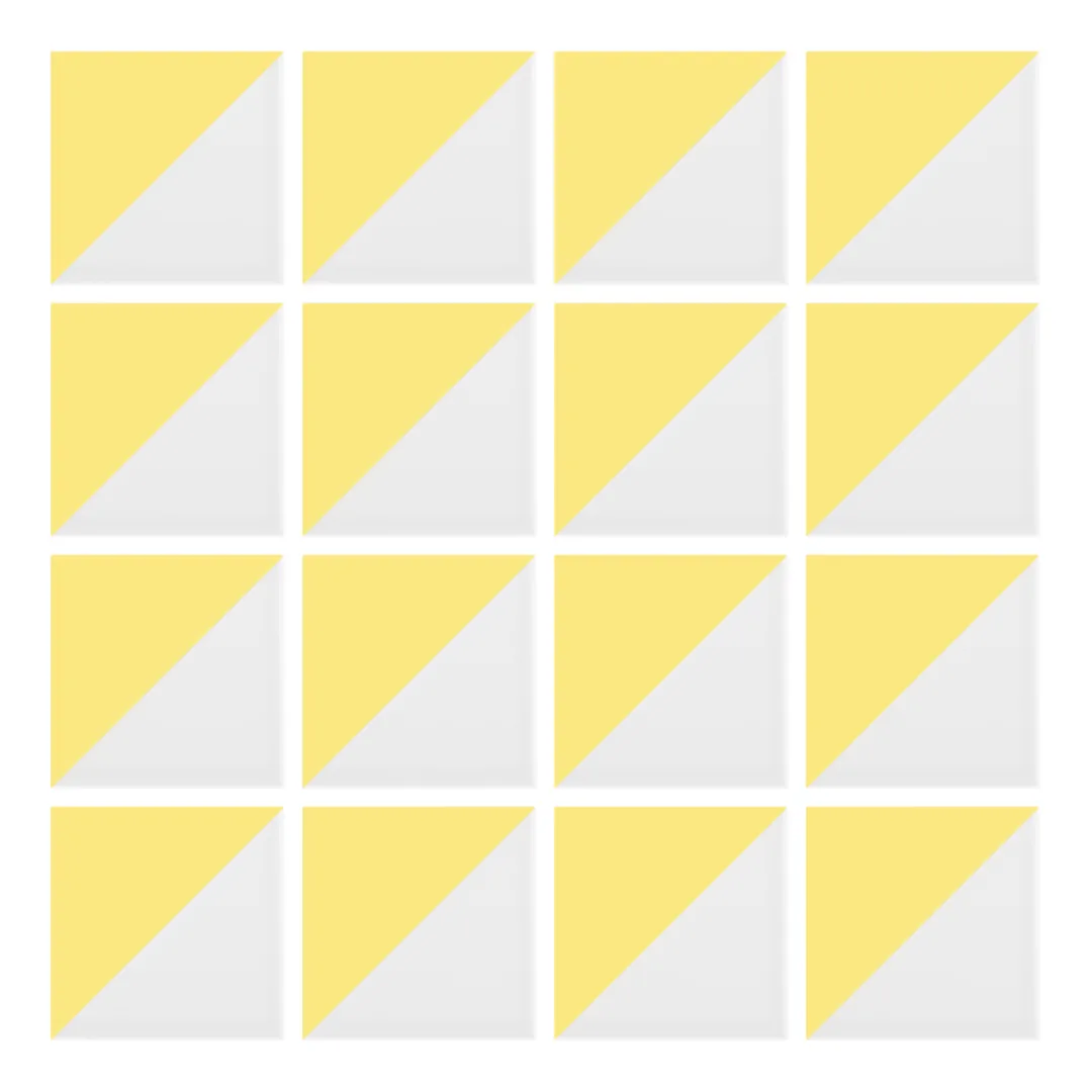 Patrón 1 de colocación de Azulejo Trigone Blanco 10x10 Amarillo Claro Brillo