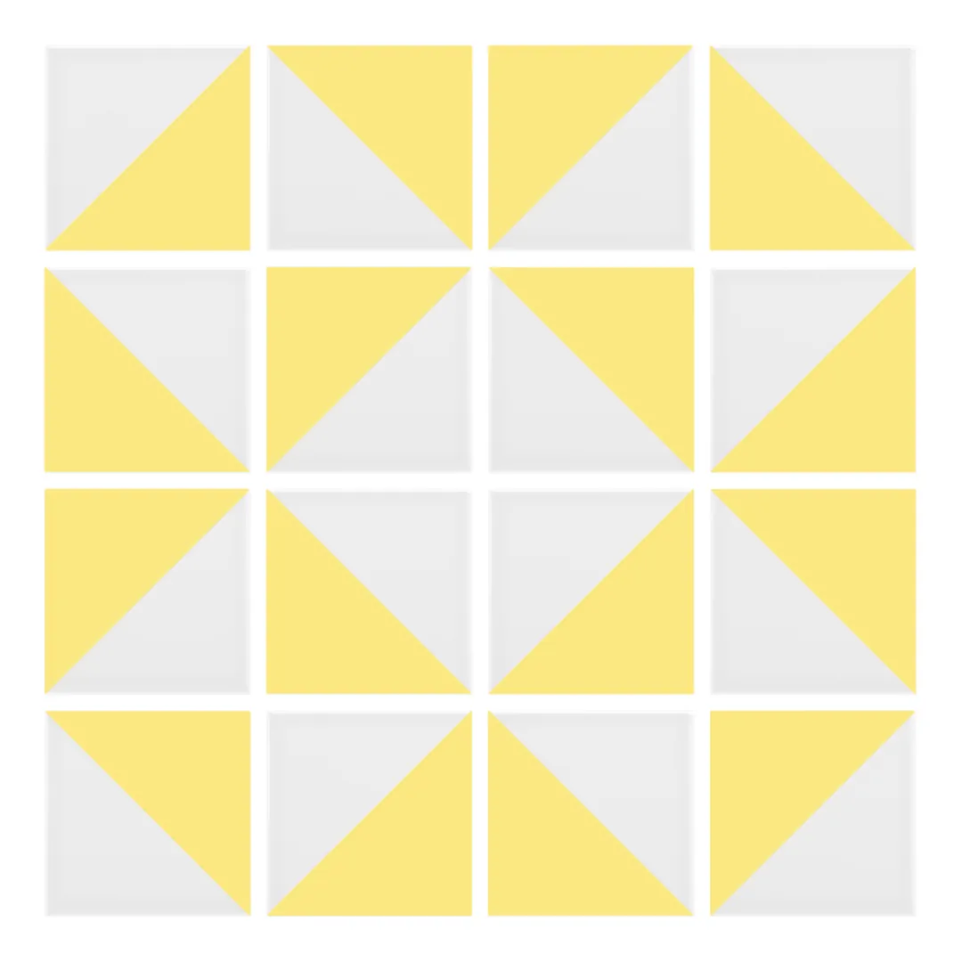 Patrón 3 de colocación de Azulejo Trigone Blanco 10x10 Amarillo Claro Brillo