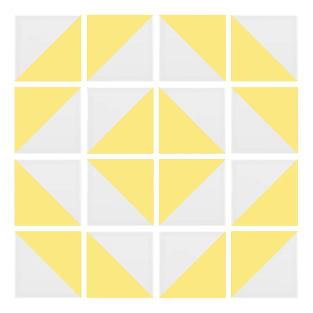 Patrón 5 de colocación de Azulejo Trigone Blanco 10x10 Amarillo Claro Brillo
