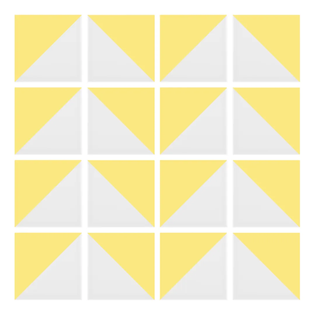 Patrón 6 de colocación de Azulejo Trigone Blanco 10x10 Amarillo Claro Brillo