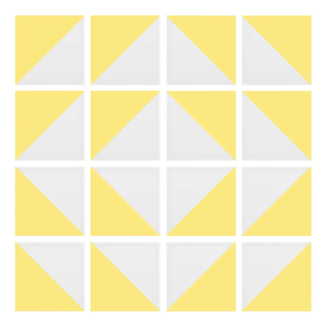 Patrón 7 de colocación de Azulejo Trigone Blanco 10x10 Amarillo Claro Brillo