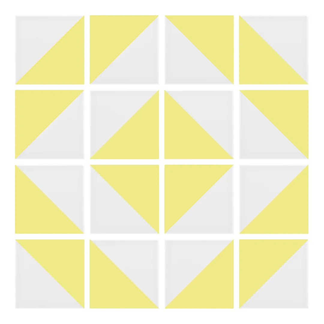 Patrón 5 de colocación de Azulejo Trigone Blanco 10x10 Amarillo Limón Mate