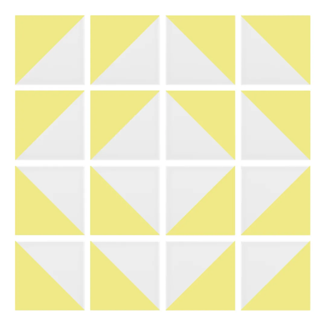 Patrón 7 de colocación de Azulejo Trigone Blanco 10x10 Amarillo Limón Mate
