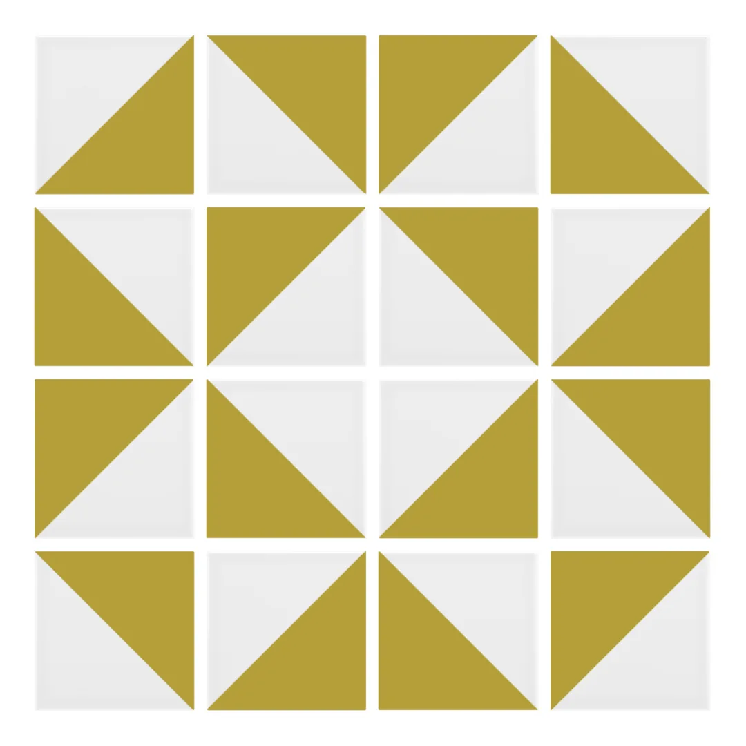 Patrón 3 de colocación de Azulejo Trigone Blanco 10x10 Arena Brillo