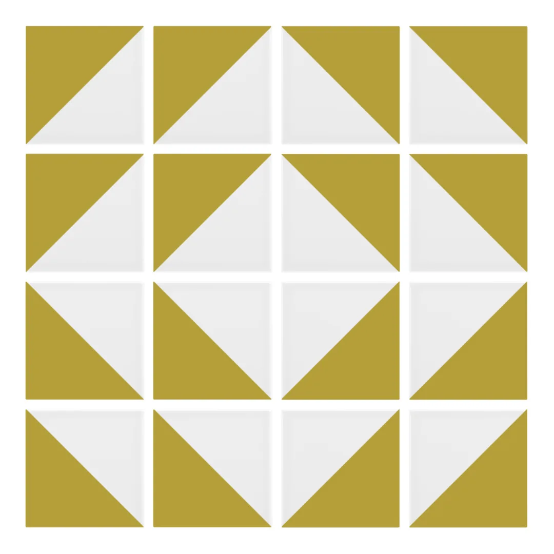 Patrón 7 de colocación de Azulejo Trigone Blanco 10x10 Arena Brillo