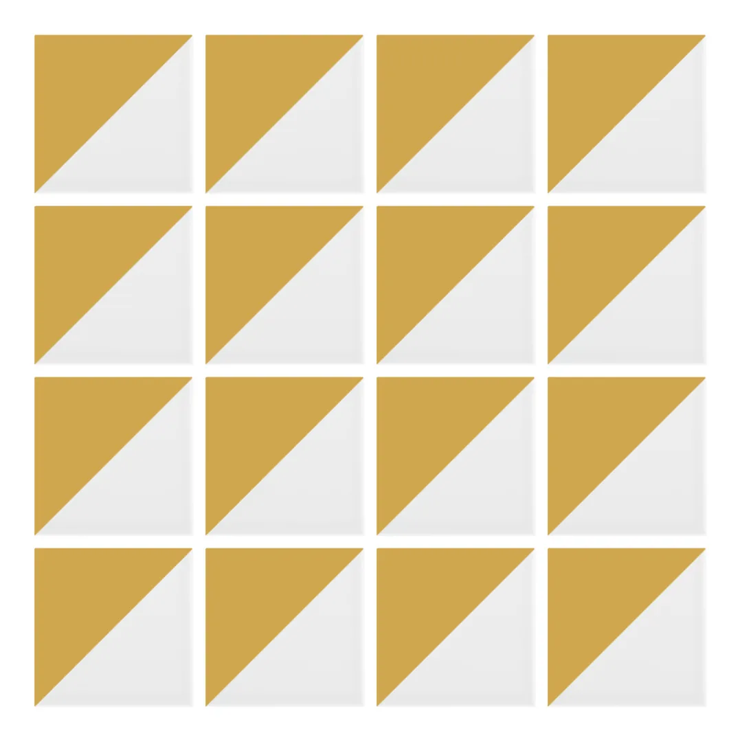 Patrón 1 de colocación de Azulejo Trigone Blanco 10x10 Beige Brillo