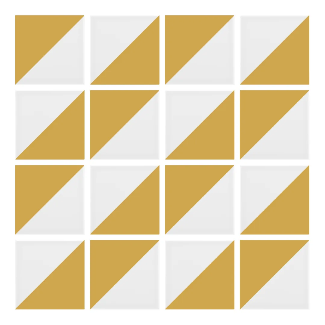 Patrón 2 de colocación de Azulejo Trigone Blanco 10x10 Beige Brillo