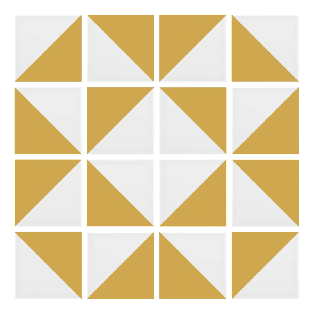 Patrón 3 de colocación de Azulejo Trigone Blanco 10x10 Beige Brillo