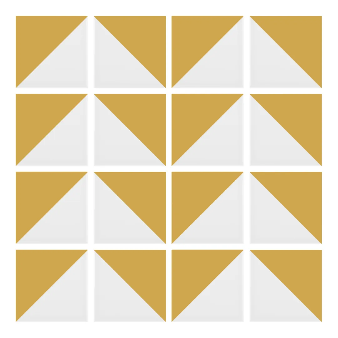 Patrón 6 de colocación de Azulejo Trigone Blanco 10x10 Beige Brillo