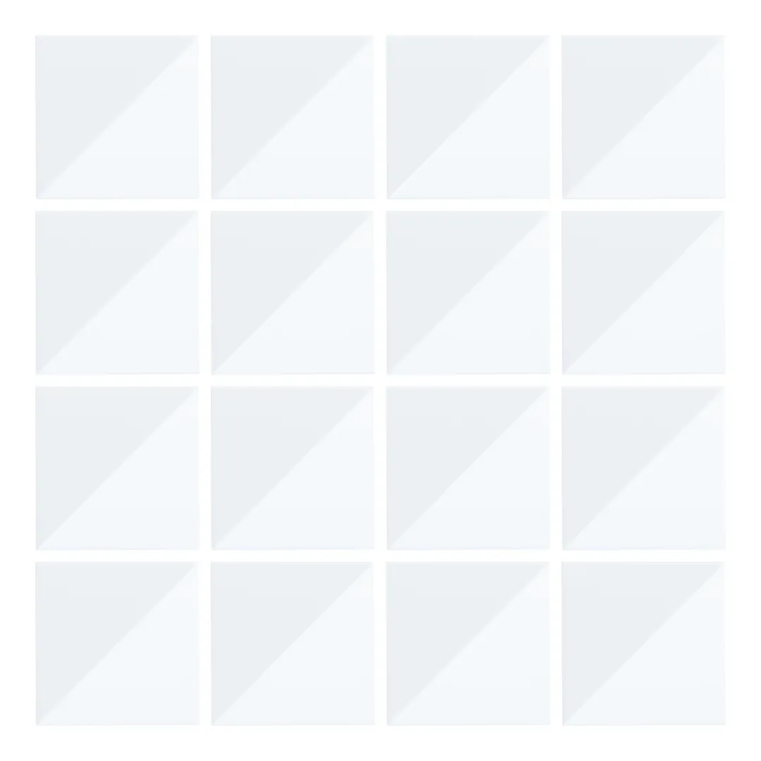 Patrón 1 de colocación de Azulejo Trigone Blanco 10x10 Blanco Brillo