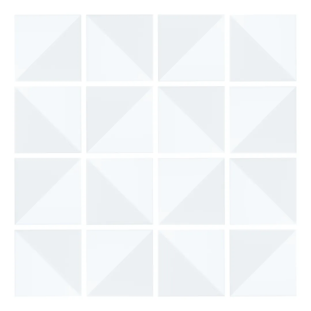 Patrón 3 de colocación de Azulejo Trigone Blanco 10x10 Blanco Brillo