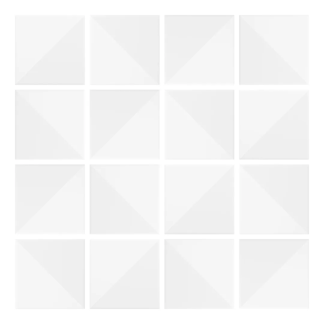 Patrón 3 de colocación de Azulejo Trigone Blanco 10x10 Blanco Mate