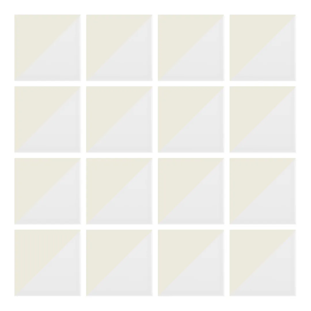 Patrón 1 de colocación de Azulejo Trigone Blanco 10x10 Crema Brillo