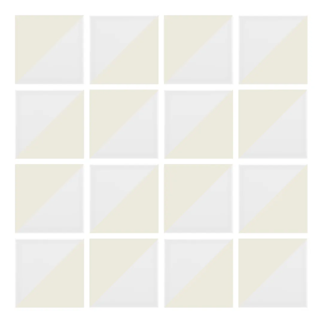 Patrón 2 de colocación de Azulejo Trigone Blanco 10x10 Crema Brillo