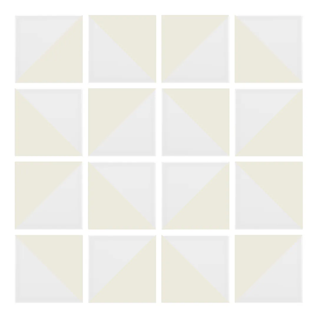 Patrón 3 de colocación de Azulejo Trigone Blanco 10x10 Crema Brillo