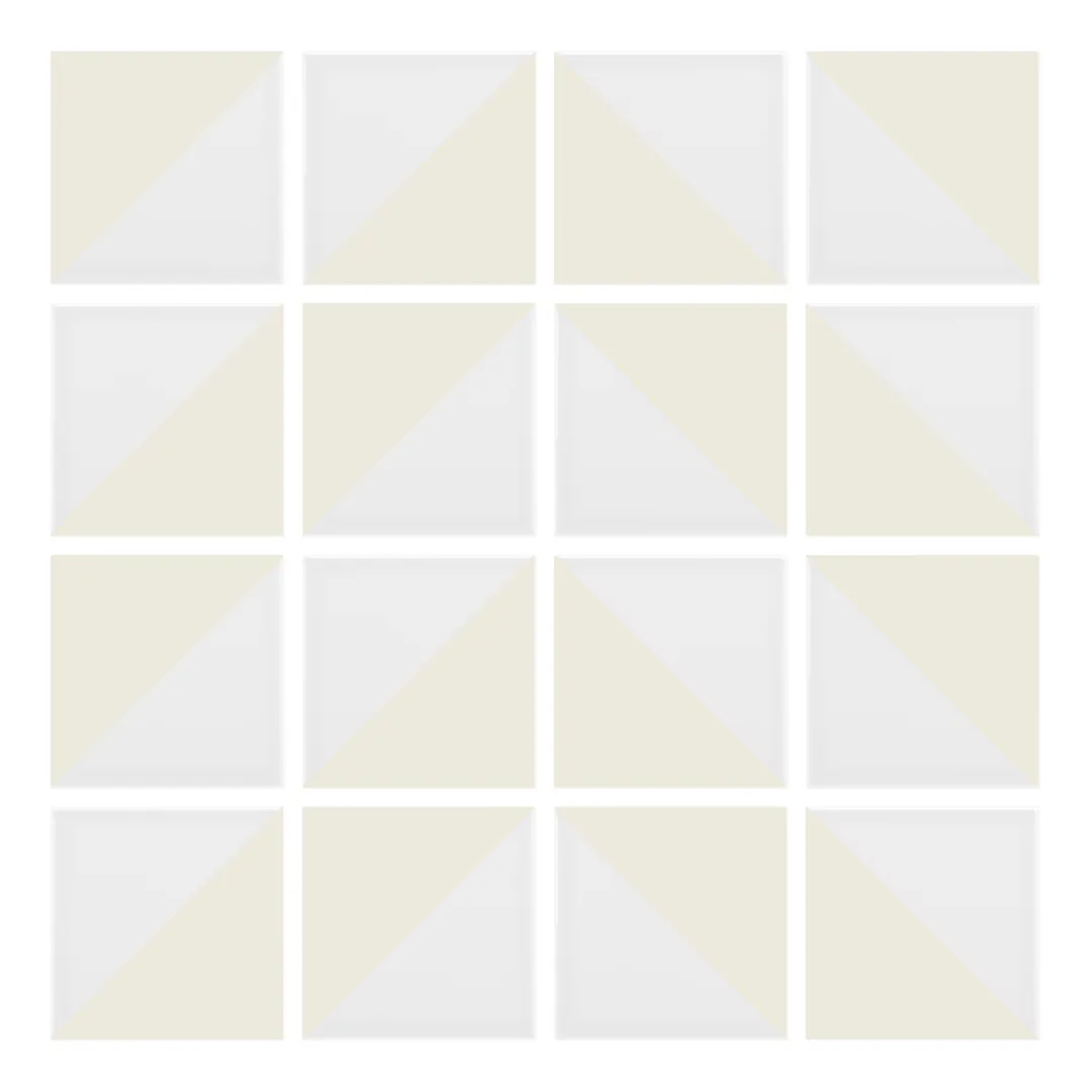 Patrón 4 de colocación de Azulejo Trigone Blanco 10x10 Crema Brillo