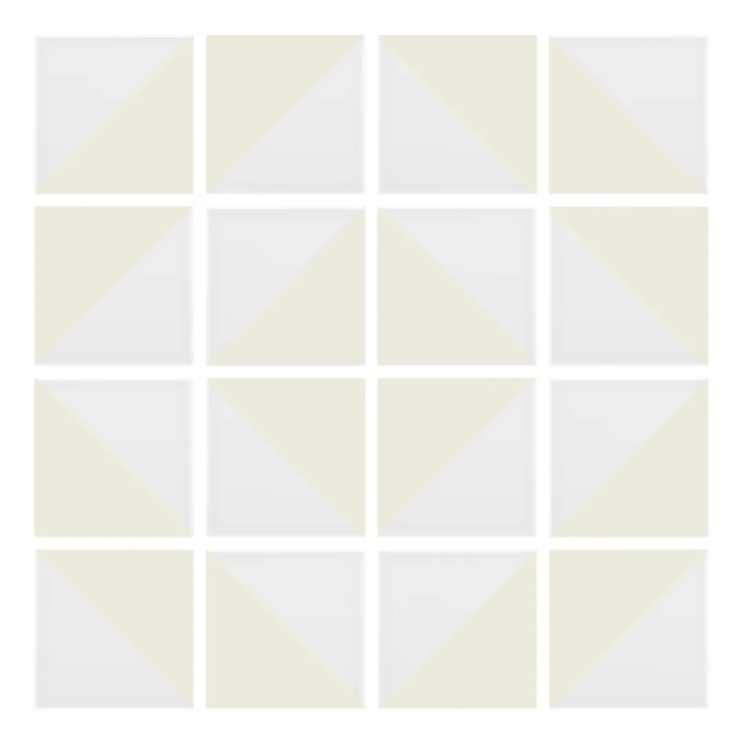 Patrón 5 de colocación de Azulejo Trigone Blanco 10x10 Crema Brillo