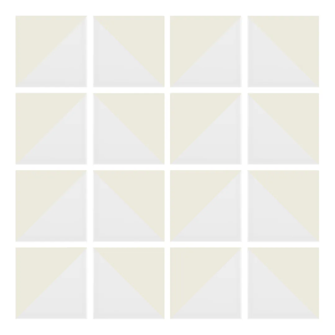 Patrón 6 de colocación de Azulejo Trigone Blanco 10x10 Crema Brillo