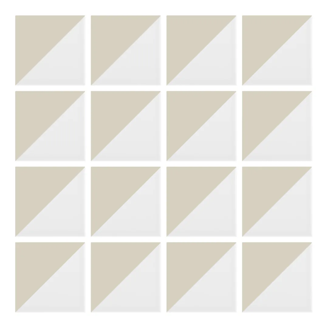 Patrón 1 de colocación de Azulejo Trigone Blanco 10x10 Hueso Mate