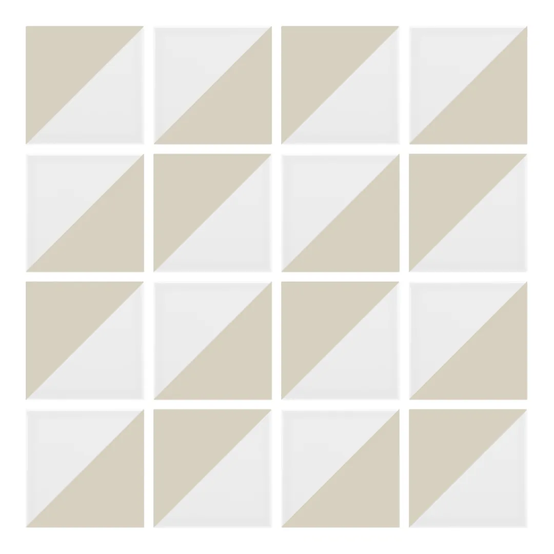 Patrón 2 de colocación de Azulejo Trigone Blanco 10x10 Hueso Mate