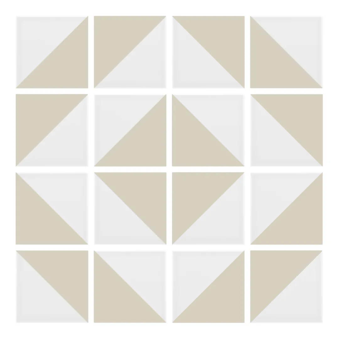 Patrón 5 de colocación de Azulejo Trigone Blanco 10x10 Hueso Mate