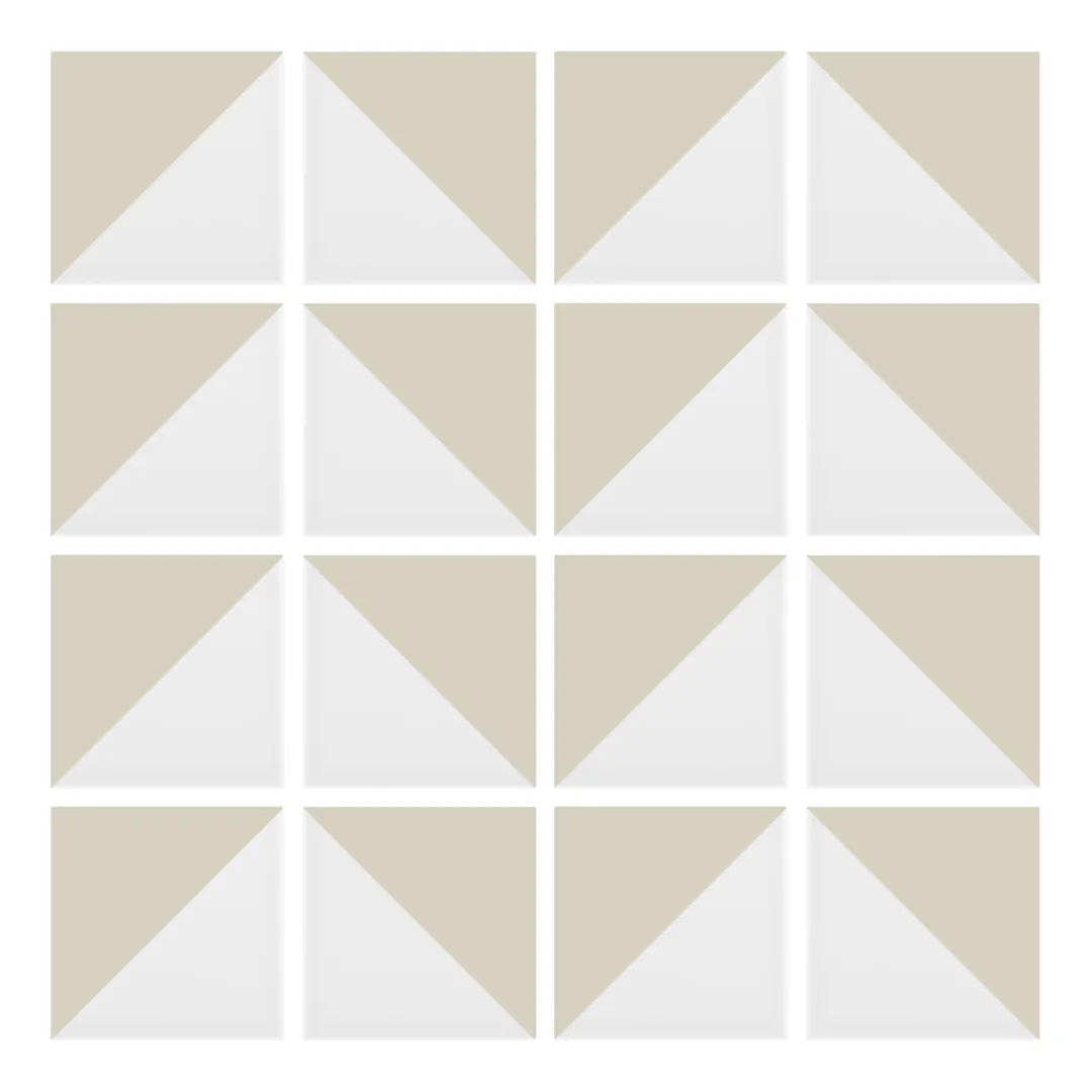 Patrón 6 de colocación de Azulejo Trigone Blanco 10x10 Hueso Mate
