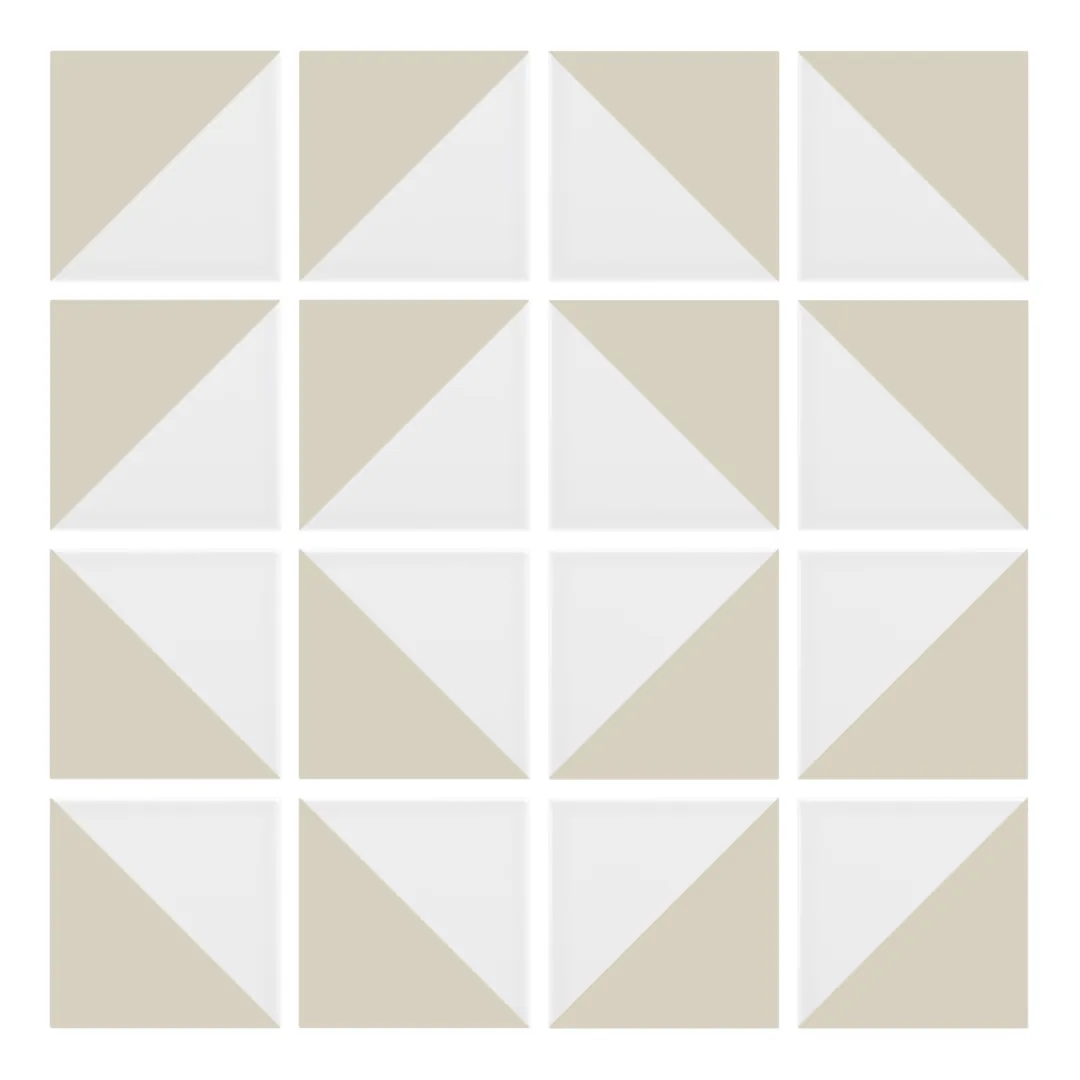 Patrón 7 de colocación de Azulejo Trigone Blanco 10x10 Hueso Mate
