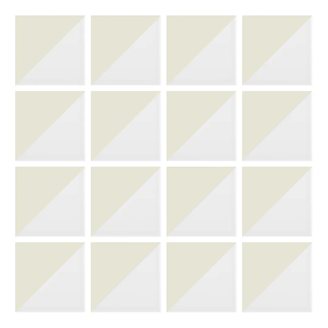 Patrón 1 de colocación de Azulejo Trigone Blanco 10x10 Mantequilla Mate