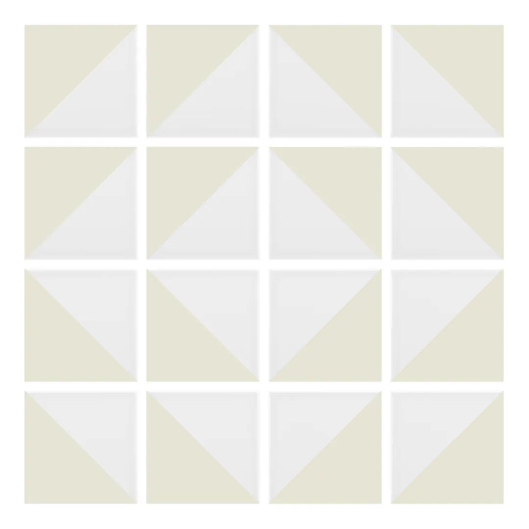 Patrón 7 de colocación de Azulejo Trigone Blanco 10x10 Mantequilla Mate